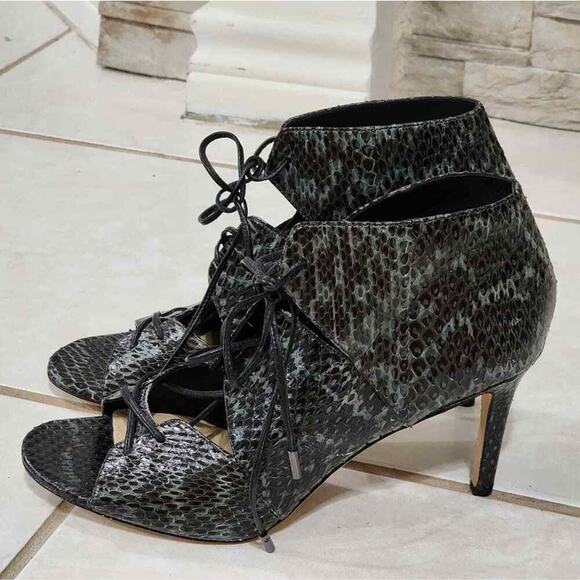 VIA SPIGA Womens Vibe2 Snake Print 231438 Leather Lace Up Booties Shoe‎ Size 9.5 - Picture 8 of 13